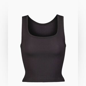NWT SKIMS Cotton Ribbed Tank - Soot